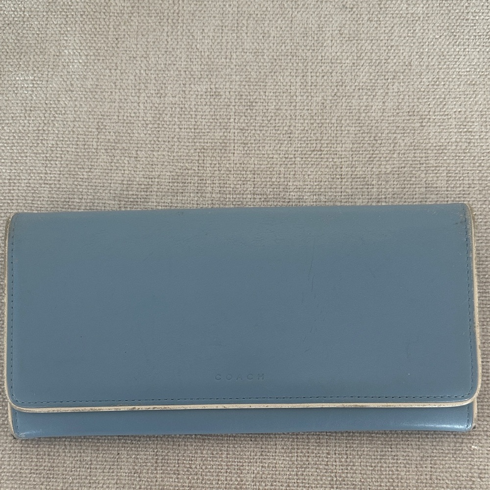 Coach Powder Blue Leather Continental Wallet